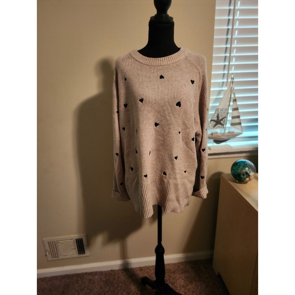 A New Day XL Heart Sweater Minimalist Cutecore Softgirl Cozy Soft NWOT - Picture 4 of 4